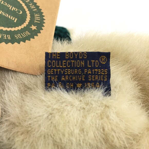 NWT Boyds Bears Jointed Plush Geneva Bear Green Sweater  w Rose Stuffed Animal - Picture 8 of 9